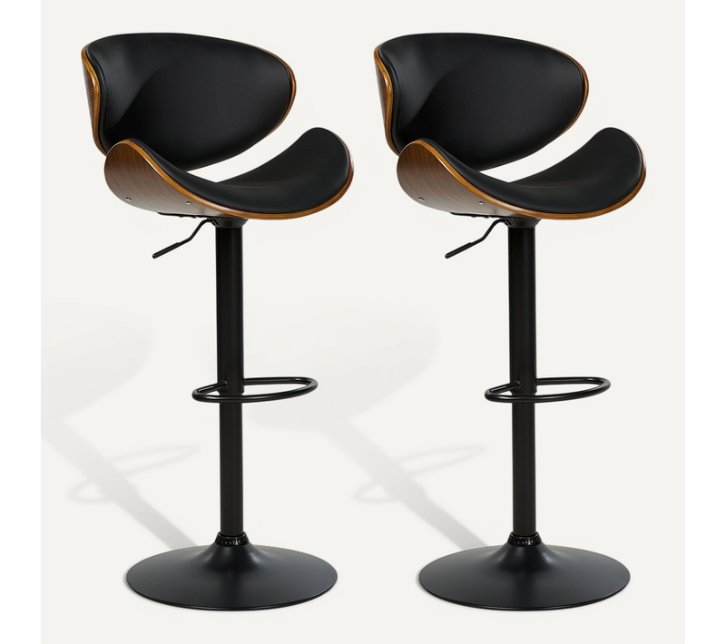 Lot De 2 Chaises De Bar Rotterdam Ii simili Noir