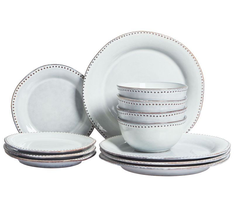 Set De 12 Couverts De Table Chervil Grès Bleu Clair