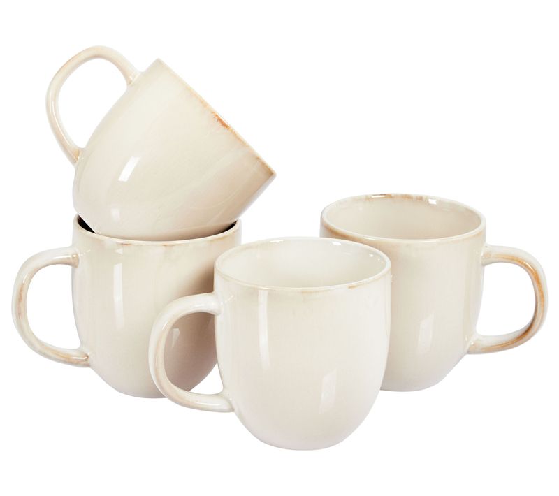 Set De 4 Mugs Ginseng Grès Beige Clair