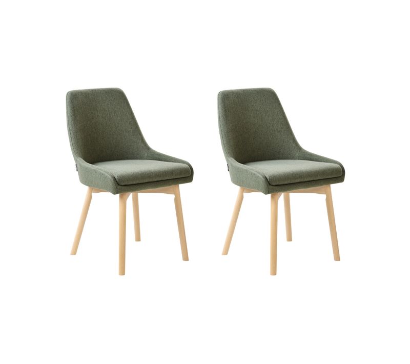 Lot De 2 Chaises De Salle à Manger Melfort Tissu Vert Foncé