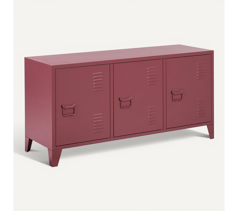 Meuble De Rangement Cardiff Métal Rouge Foncé