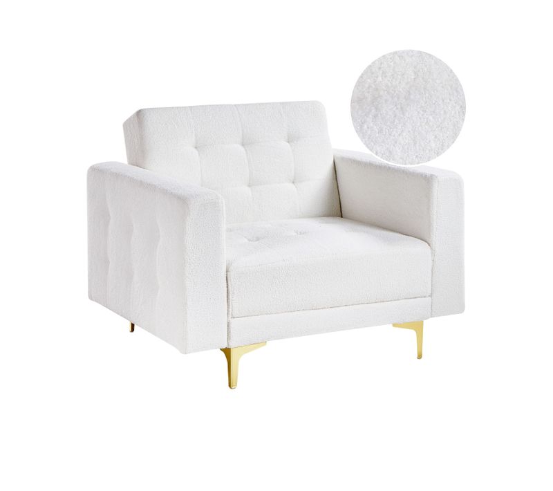 Fauteuil Aberdeen Bouclé Blanc Cassé