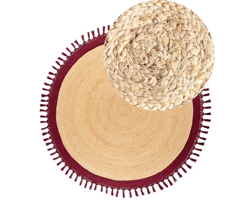 Tapis Marts Rouge Foncé 200 Cm Jute