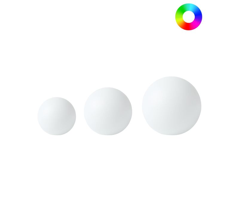 Lot De 3 Lampes Boules LED Solaires Pour L'extérieur Lobaina Avec Télécommande Blanc