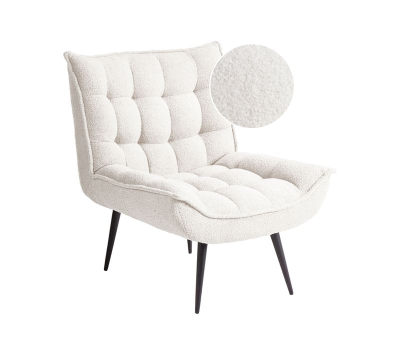 Fauteuil Alvesta Bouclé Blanc