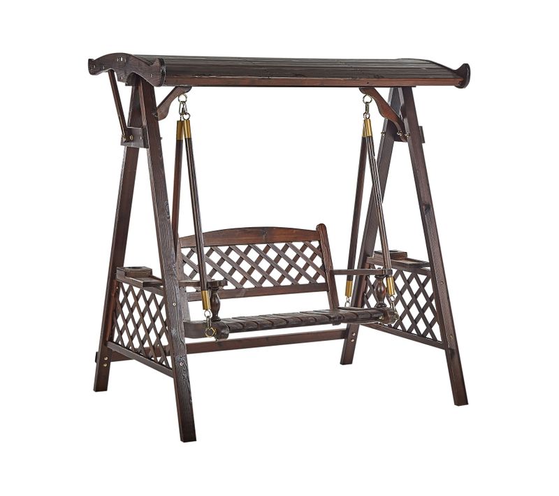 Balancelle De Jardin Senarica Bois D’épicéa Marron Foncé