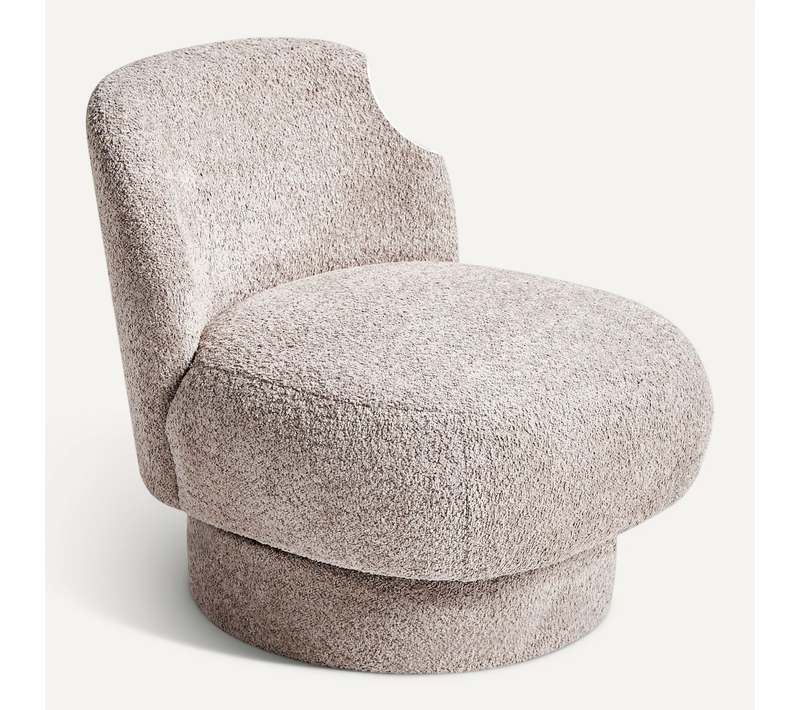Fauteuil Pivotant Aylo Bouclé Taupe