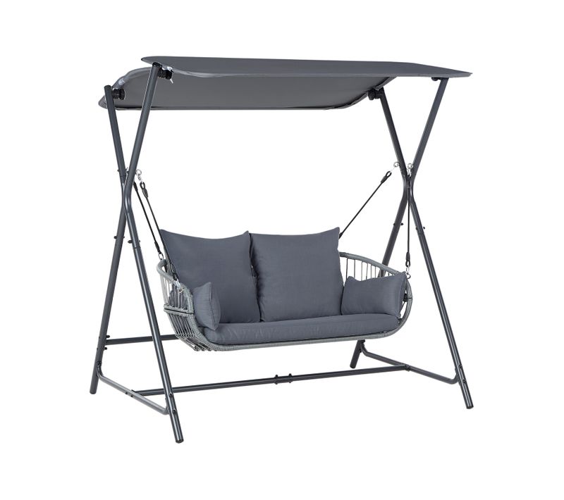 Balancelle De Jardin Fiastra Métal Gris Foncé