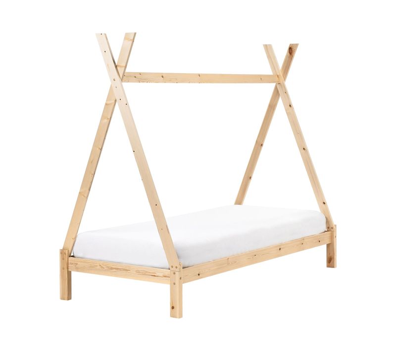 Lit D'enfant Tipi Bois De Pin Devay 90 X 200 Cm Marron Clair