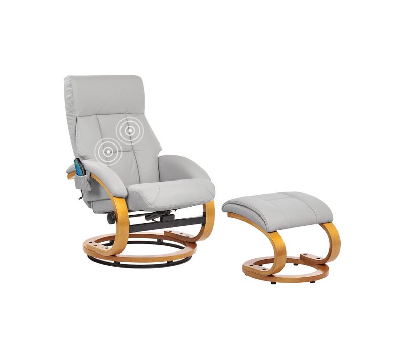 Fauteuil Massant Force simili Gris Clair