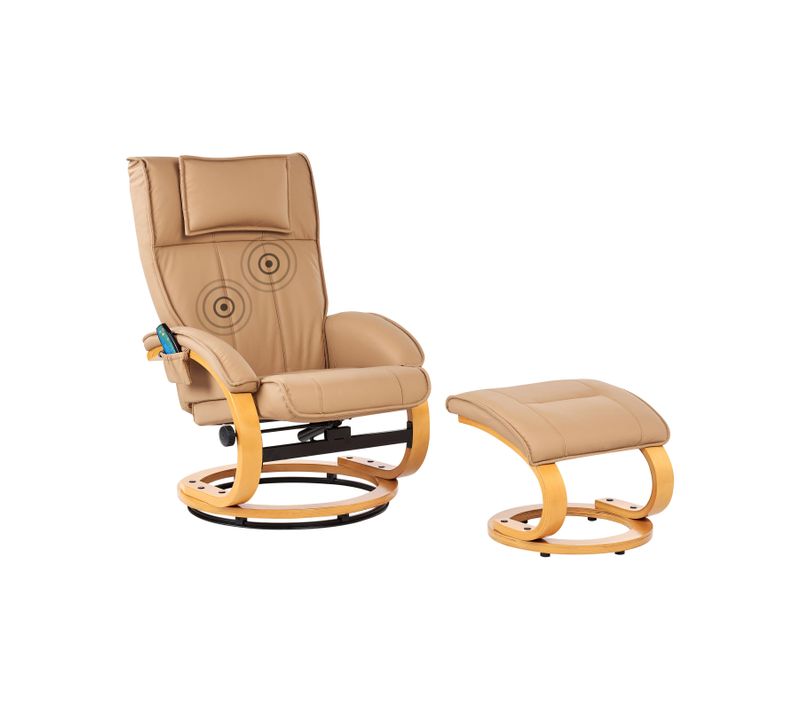 Fauteuil Massant Majestic simili Marron Clair