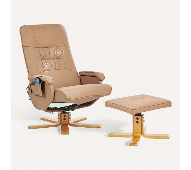Fauteuil Massant Relaxpro simili Marron Clair