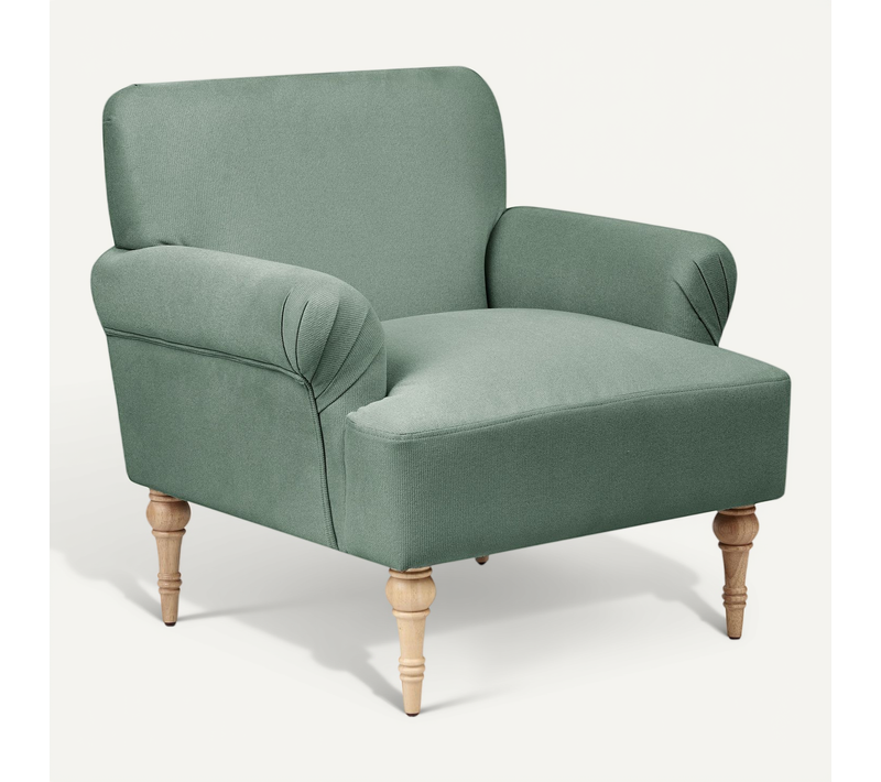 Fauteuil Fredros Tissu Vert Clair