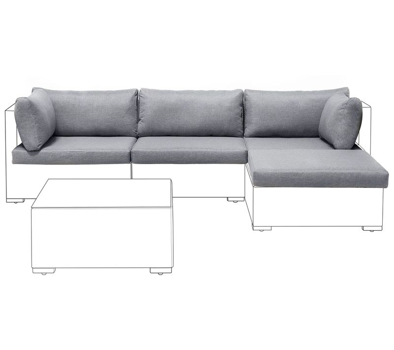 Ensemble De Housses De Coussins D'extérieur Sano Gris Clair