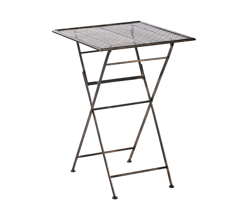 Table De Bar De Jardin Bormio 60 Cm 60 Cm Métal Noir