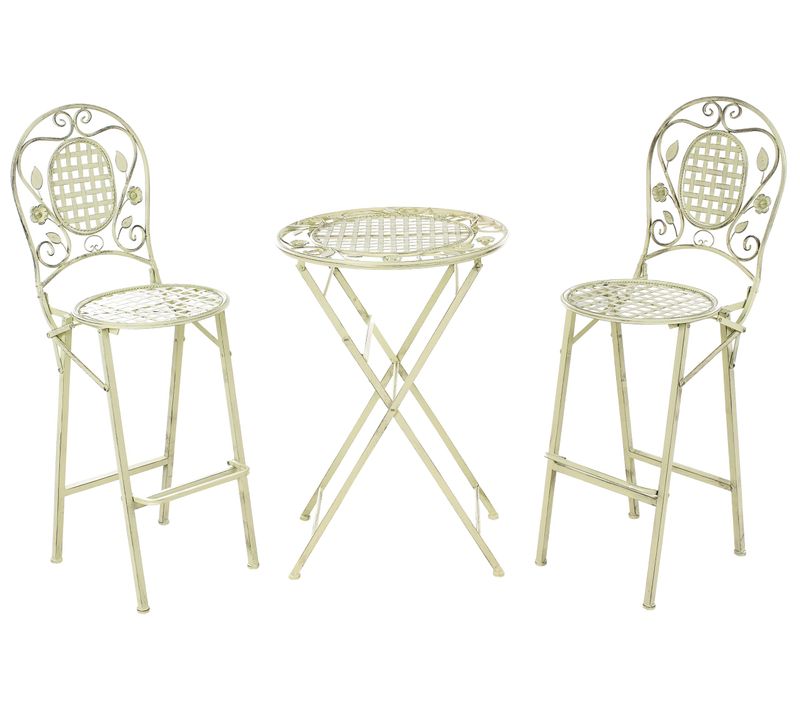 Ensemble Bar De Jardin Pliant Bivio Métal Vert Clair