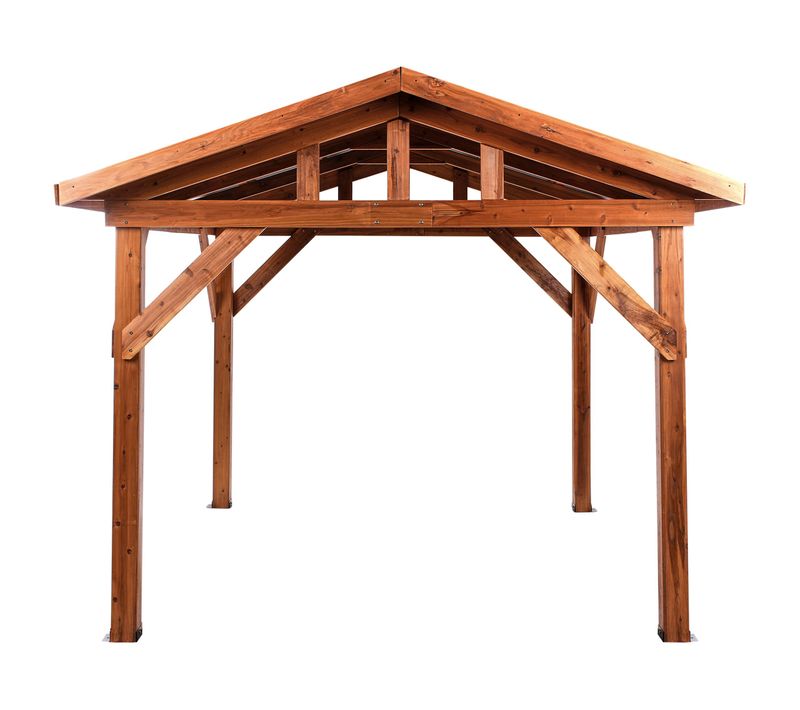 Tonnelle De Jardin Secchia Bois De Sapin 296 Cm 350 Cm Marron/gris