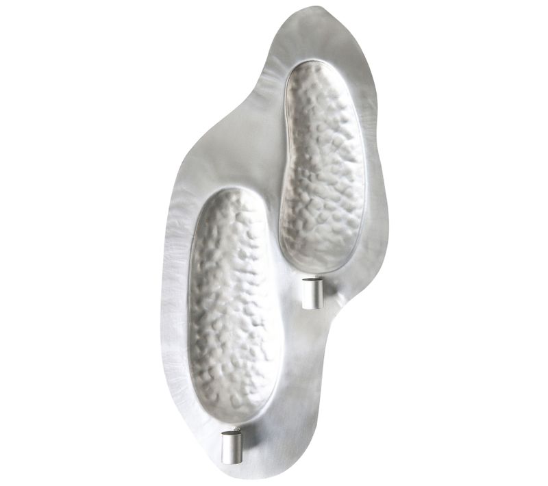 Bougeoir Mural Peniche Métal 60 Cm Argenté