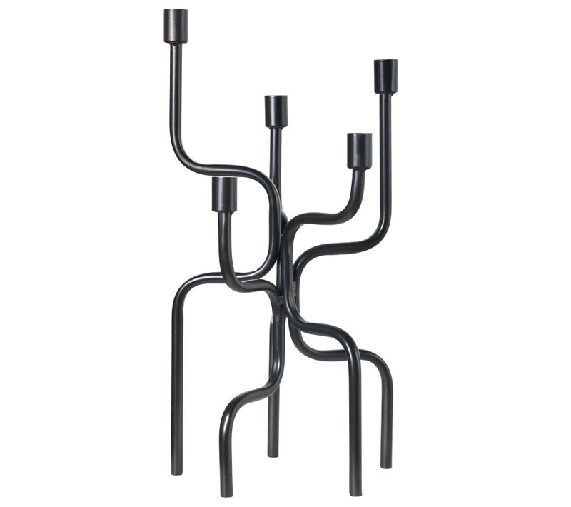 Bougeoir Porrtela Métal 50 Cm Noir