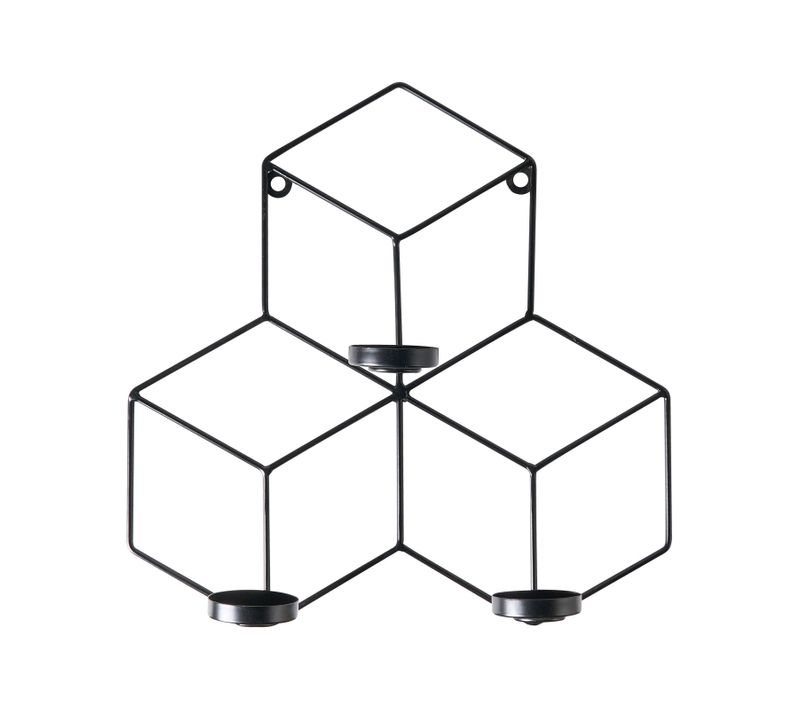 Bougeoir Mural Tarouca Métal 31 Cm Noir