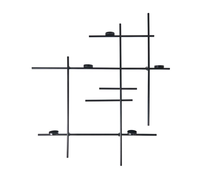 Bougeoir Mural Porto 74 Cm Noir