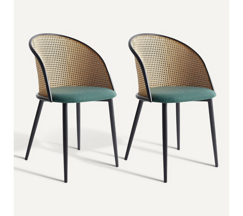Lot De 2 Chaises De Salle à Manger Cornell Métal Vert