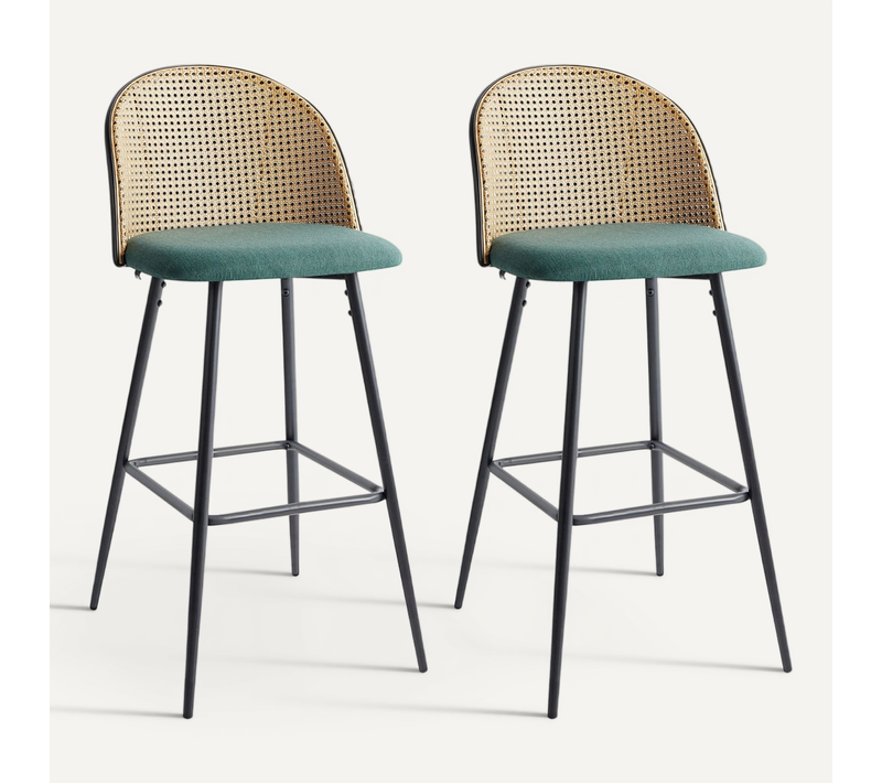 Lot De 2 Chaises De Bar Cornell Métal Vert
