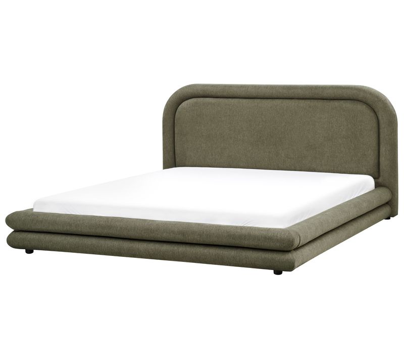 Lit Avec Sommier Lin Synthétique Lavardens 180 X 200 Cm Vert