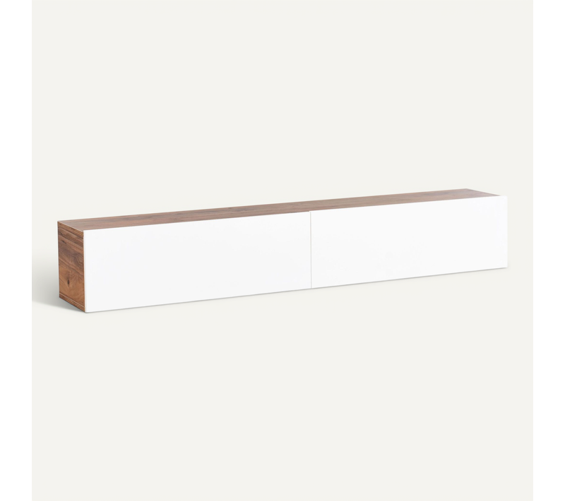 Meuble TV Mural 180 cm Gladstone Marron/blanc