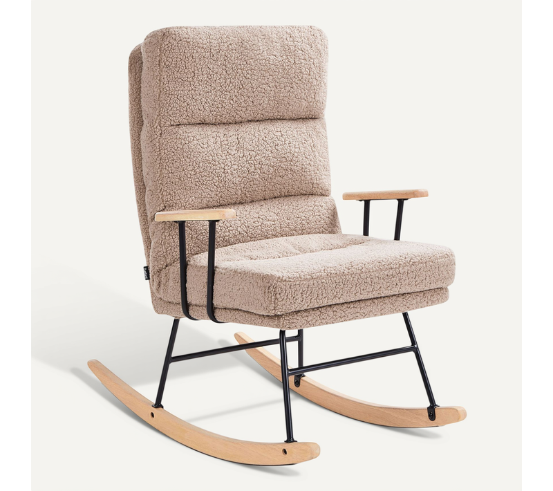 Fauteuil à Bascule Eskelin Bouclé Beige