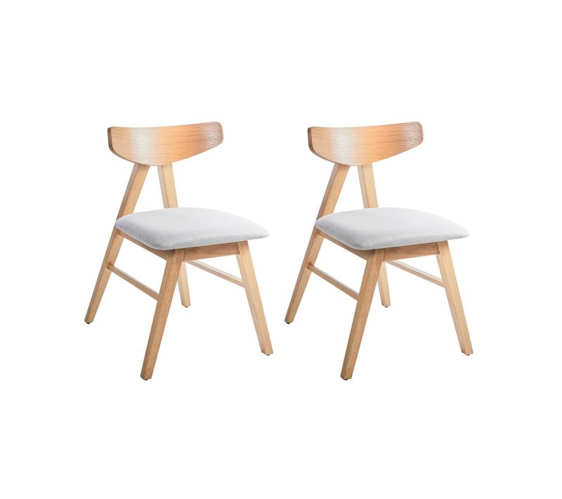 Lot De 2 Chaises De Salle à Manger Lacota Bois Marron Clair/gris