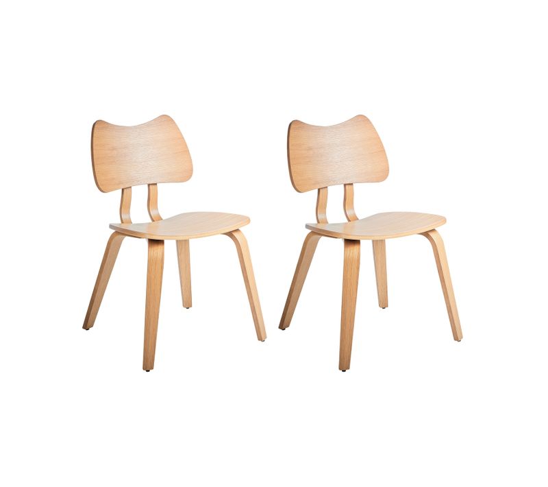 Lot De 2 Chaises De Salle à Manger Diana Bois Marron Clair