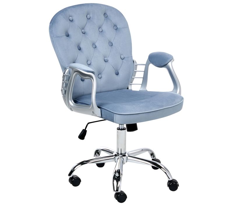 Chaise De Bureau Princess Velours Bleu Clair