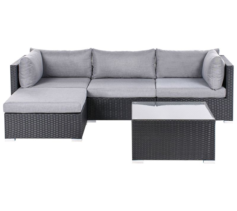 Ensemble De Canapés D'angle De Jardin 4 Places Sano Côté Droit Noir