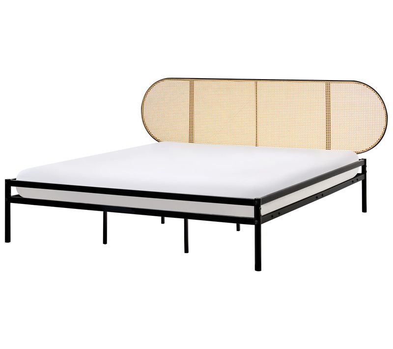 Lit Avec Sommier Polyrotin Boulin 180 X 200 Cm Noir