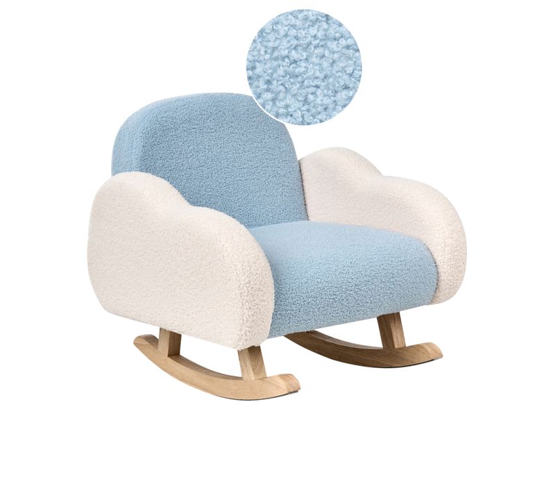 Chaise à Bascule Pour Enfants Nuage Skare Bouclé Bleu Clair