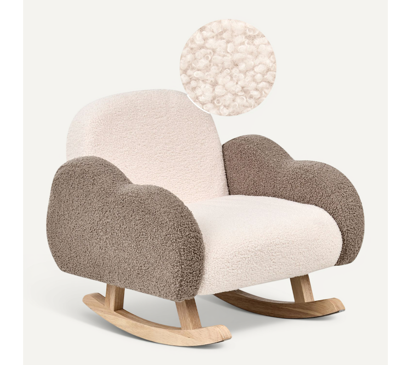 Chaise à Bascule Pour Enfants Nuage Skare Bouclé Beige