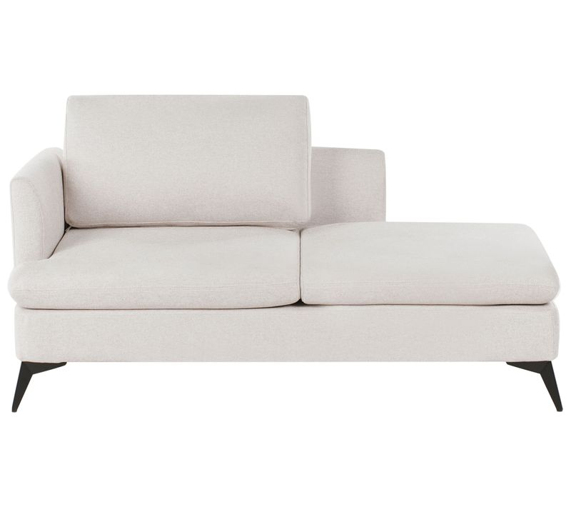 Chaise Longue Côté Gauche Sievoz Tissu Beige Clair