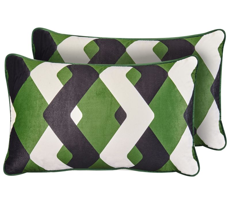 Lot De 2 Coussins D'extérieur Sway Motif Géométrique 30 X 50 Cm Multicolore
