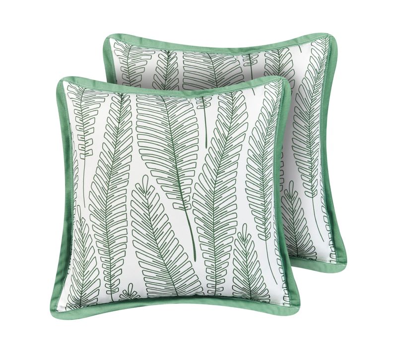Lot De 2 Coussins D'extérieur Meadow Motif De Plante 45 X 45 Cm Vert