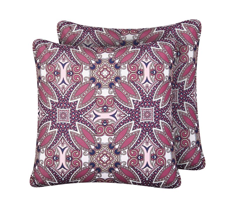 Lot De 2 Coussins D'extérieur Mirage Motif Oriental 45 X 45 Cm Pourpre