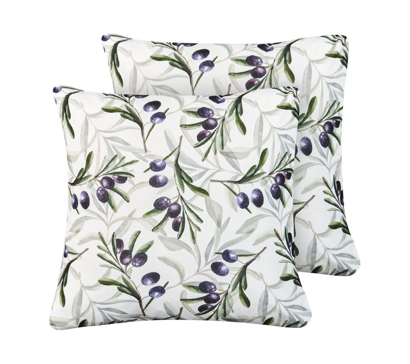 Lot De 2 Coussins D'extérieur Tranqui Motif De Plante 45 X 45 Cm Multicolore