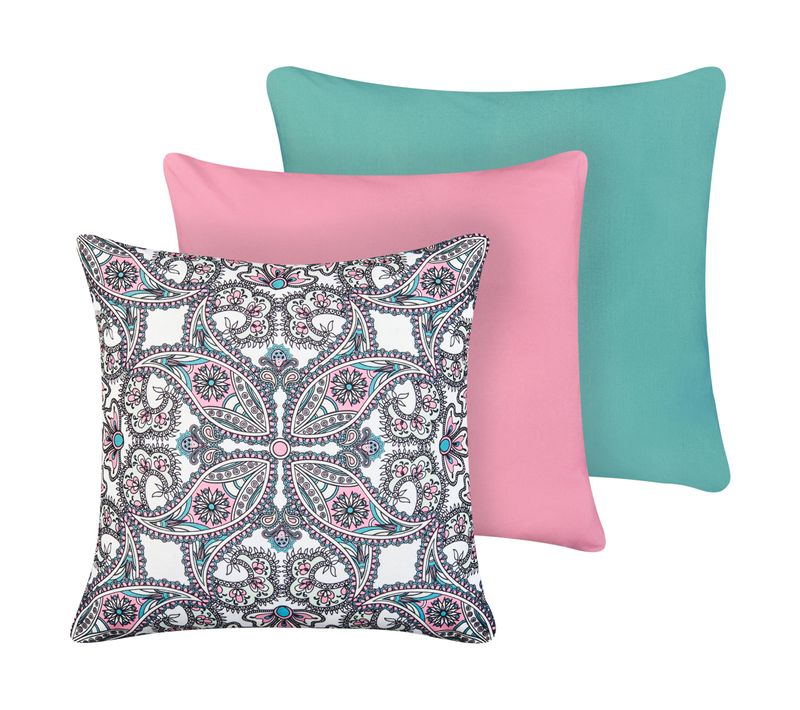 Lot De 3 Coussins D'extérieur Tide Unicolore Motif Oriental 45 X 45 Cm Multicolore