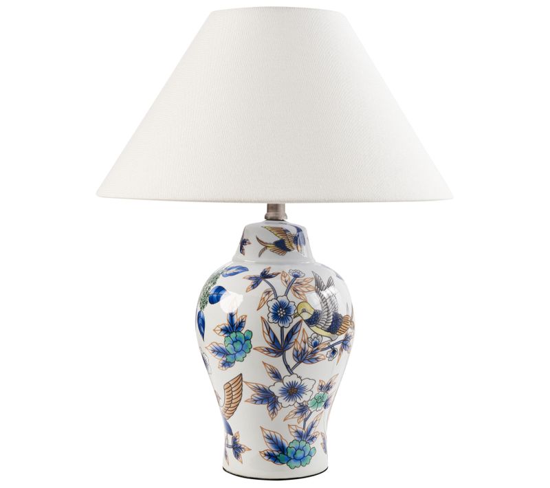 Lampe à Poser Moraca Porcelaine Blanc/bleu