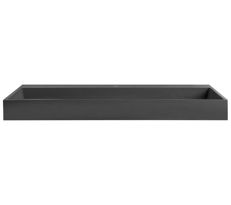 Vasque Suspendue Quenko 120 X 46 Cm Moulage Minéral Noir