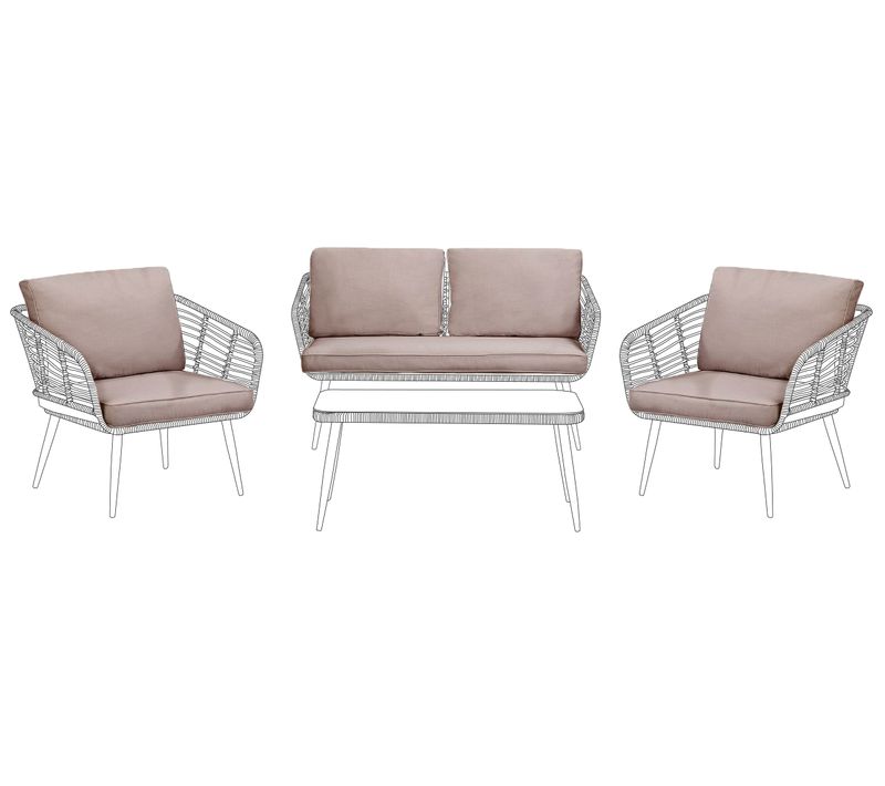 Ensemble De Housses De Coussins D'extérieur Corinth Beige