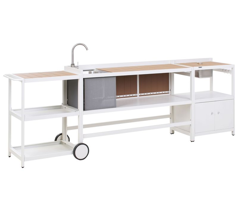 Cuisine D'extérieur 3 Pièces Avec Évier Ortisei Métal Blanc