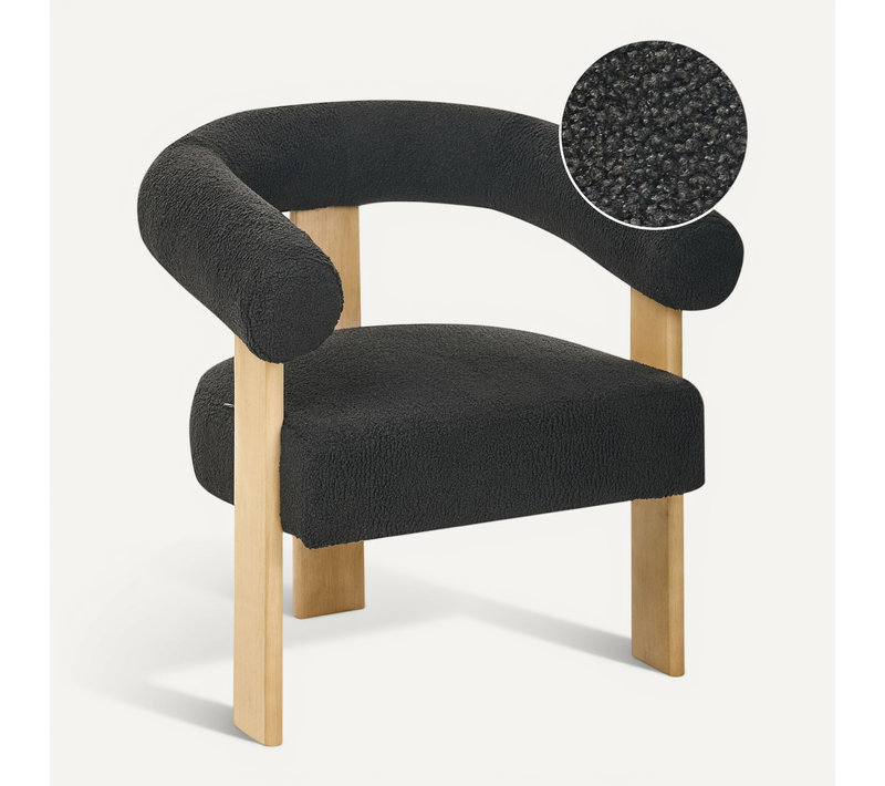 Fauteuil Ilbro Bouclé Noir/marron Clair