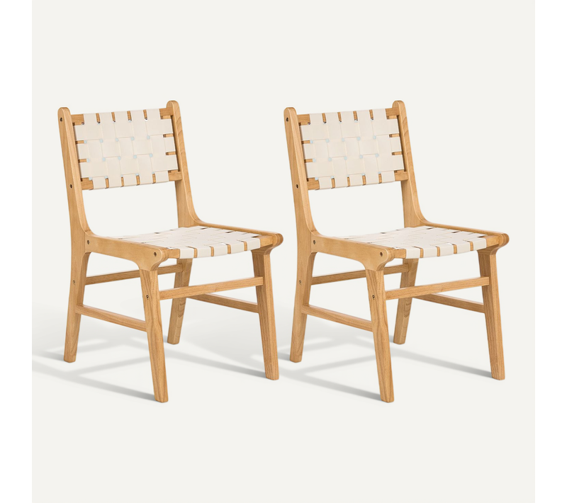 Lot De 2 Chaises De Salle à Manger Humble Bois Marron Clair