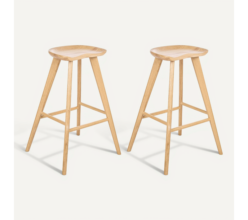 Lot De 2 Tabourets De Bar Cando Marron Clair